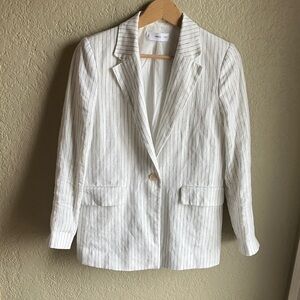 Mango pinstripe linen blazer